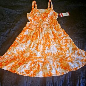 Toddler Girls' Orange Floral Tank Dress - Cat & Jack™ Orange